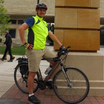 Jim Tinjum pictured on his bike.