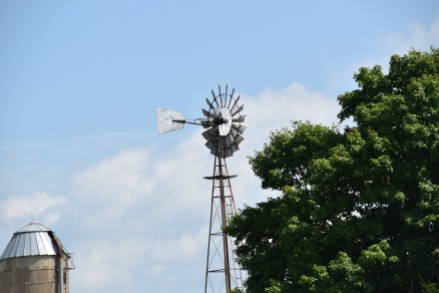 Working water-pumping windmill on Amish farm outside of Ashton
