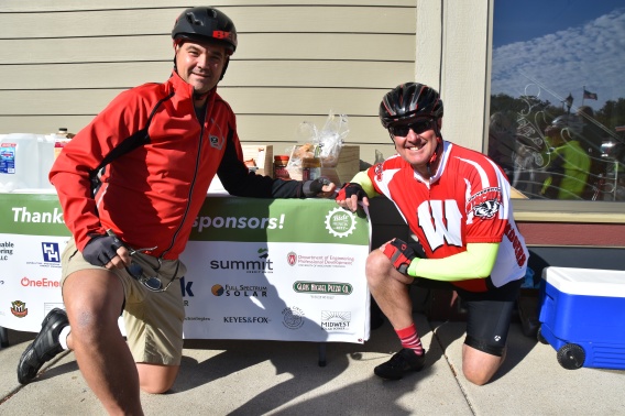 Jim Tinjum and Carl Vieth proud of Sustainable Systems Engineering sponsorship of Ride with RENEW